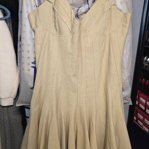 Elegant Beige Sleeveless Dress